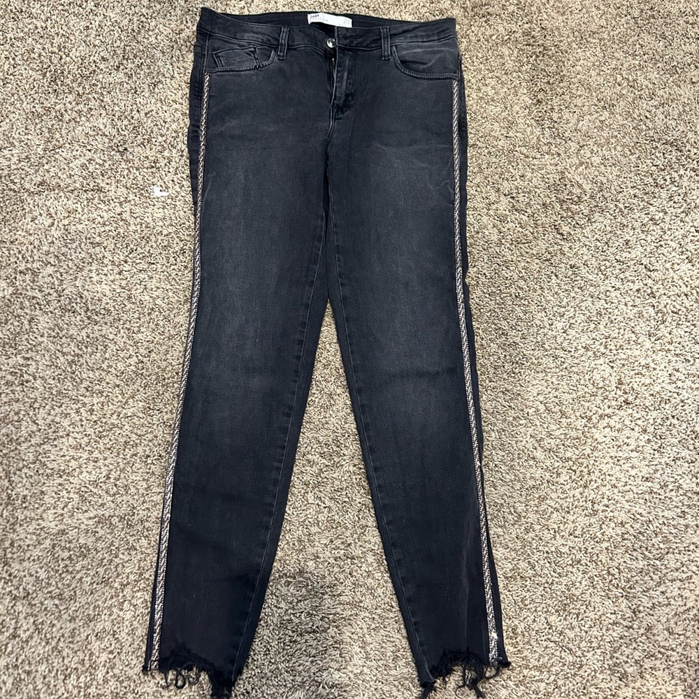 Zara Black Jeans Metallic Detail